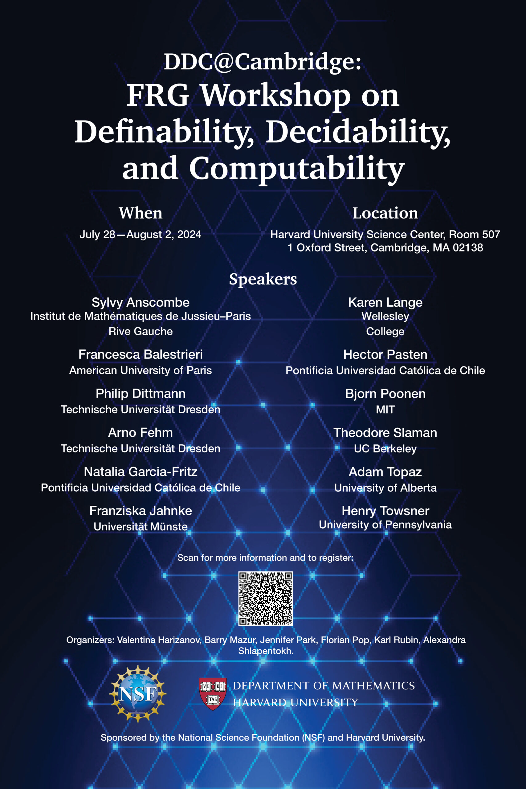 A poster for the FRG Workshop on Definability, Decidability and Computability.