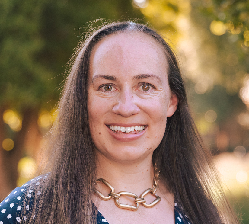 A headshot of Harvard math department educational research scientist Megan Selbach-Allen.